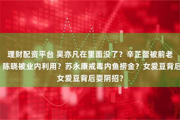 理财配资平台 吴亦凡在里面没了？辛芷蕾被前老板抹黑？陈晓被业内利用？苏永康戒毒内鱼捞金？女爱豆背后耍阴招？